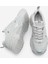 Kadın Sneaker Kalın Taban Bağcıklı Spor Ayakkabı Pizen Gümüş 8