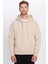 Erkek Taş Kapüşonlu Kanguru Cepli Üç Iplik Şardonlu Sweatshirt 2