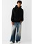 Erkek Siyah Kapüşonlu Kanguru Cepli Üç Iplik Şardonlu Sweatshirt 4