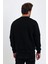 Erkek Siyah Bisiklet Yaka Üç Iplik Şardonlu Sweatshirt 5