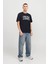 Erkek Jjebryan Yazı Detaylı Bisiklet Yaka Pamuk T-Shirt 12268127 Lacivert 3