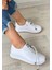 Monya Beyaz Cilt Bağcıklı Spor Ayakkabı 2
