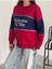 Yazı Detaylı Renk Bloklu Bisiklet Yaka 3 Iplik Sweatshirt 4
