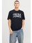 Erkek Jjebryan Yazı Detaylı Bisiklet Yaka Pamuk T-Shirt 12268127 Lacivert 2