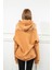 Casual 3 Iplik Örme Kumaş Basen Altı Boy Fermuar Detaylı Kadın Sweatshirt 2