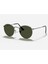 RB3447 Round Unisex Güneş Gözlüğü Yuvarlak Çerçeve Gun Metal Yeşil Cam 1