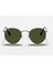 RB3447 Round Unisex Güneş Gözlüğü Yuvarlak Çerçeve Gun Metal Yeşil Cam 2