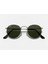 RB3447 Round Unisex Güneş Gözlüğü Yuvarlak Çerçeve Gun Metal Yeşil Cam 3