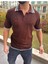 T-Shirt Nefes Alabilen Polo Yaka Terletmez Desenli Pamuklu Örme Tişört Oversize Triko Tshirt 1
