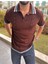 T-Shirt Nefes Alabilen Polo Yaka Terletmez Desenli Pamuklu Örme Tişört Oversize Triko Tshirt 2