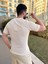 Örme Triko Tişört Kısa Kollu Pamuklu Triko Slim Fit Dar Kesim T-Shirt 4