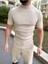 Tişört Nefes Alabilen Fitilli Yarım Yaka Terletmez Slim Fit Dar Kesim T-Shirt 1