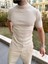 Tişört Nefes Alabilen Fitilli Yarım Yaka Terletmez Slim Fit Dar Kesim T-Shirt 3