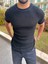 Tişört Örme Triko Tshirt Nefes Alabilen Desenli Terletmez Slim Fit Dar Kesim T-Shirt 3