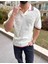 T-Shirt Nefes Alabilen Polo Yaka Terletmez Desenli Pamuklu Örme Tişört Oversize Triko Tshirt 5