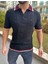 T-Shirt Nefes Alabilen Polo Yaka Terletmez Desenli Pamuklu Örme Tişört Oversize Triko Tshirt 2