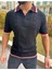 T-Shirt Nefes Alabilen Polo Yaka Terletmez Desenli Pamuklu Örme Tişört Oversize Triko Tshirt 5