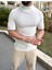 Tişört Nefes Alabilen Fitilli Yarım Yaka Terletmez Slim Fit Dar Kesim T-Shirt 1