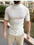 Tişört Nefes Alabilen Fitilli Yarım Yaka Terletmez Slim Fit Dar Kesim T-Shirt 4