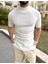 Tişört Nefes Alabilen Fitilli Yarım Yaka Terletmez Slim Fit Dar Kesim T-Shirt 5