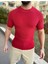 Örme Triko Tişört Kısa Kollu Pamuklu Triko Slim Fit Dar Kesim T-Shirt 1
