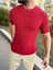Örme Triko Tişört Kısa Kollu Pamuklu Triko Slim Fit Dar Kesim T-Shirt 3