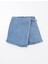 Beli Lastikli Kız Çocuk Jean Şort Etek 1