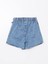 Beli Lastikli Kız Çocuk Jean Şort Etek 3