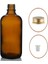 50 ml Kahverengi Cam Şişe, Sarı Metal Düz Kapaklı, 12 Adet, Cam Şişe, Kozmetik Şişesi 1