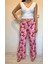 Çiçek Desenli Pembe Pantolon -Plazzo Pantolon 4