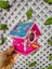 2 Adet Ahşap Kuş Evi, Ağaçlar İçin Kuş Yuvası, Pembe Yesil Bahçe Süsü 4