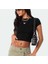 Sırtı Açık Kısa Kollu Crop Top - Siyah 2