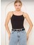 Ipli Crop Top Bluz - Siyah 1