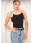 Ipli Crop Top Bluz - Siyah 4