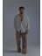Erkek Linen Basic Oversize Gömlek Bej 1