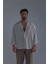 Erkek Linen Basic Oversize Gömlek Bej 3