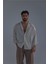 Erkek Linen Basic Oversize Gömlek Bej 4