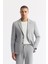 Erkek Gri Mono Yaka Viskon Karışımlı Hafif Bi-Stretch Blazer Comfort Slim Fit Ceket A51Y4001 1