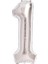 Nessiworld 1 Rakam Folyo Balon Gümüş 40 Inç 1