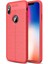 Apple iPhone XS Deri Görünümlü Silikon Kırmızı 6