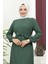 Lara Kumaş Bağlamalı Elbise - Zümrüt Yeşili / E0124 5