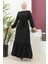 Lara Kumaş Bağlamalı Elbise - Siyah / E0124 1