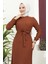 Lara Kumaş Bağlamalı Elbise - Kiremit / E0124 4