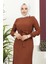 Lara Kumaş Bağlamalı Elbise - Kiremit / E0124 5