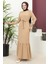 Lara Kumaş Bağlamalı Elbise - Vizon / E0124 2