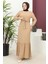 Lara Kumaş Bağlamalı Elbise - Vizon / E0124 4
