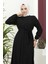 Lara Kumaş Bağlamalı Elbise - Siyah / E0124 5