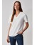 Alıne Kadın Pamuk Derin V Yakalı Comfort Fit Beyaz T-Shirt 1