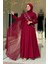 Pelerin Detaylı Elbise 3940 Bordo 1