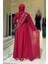 Pelerin Detaylı Elbise 3940 Bordo 2